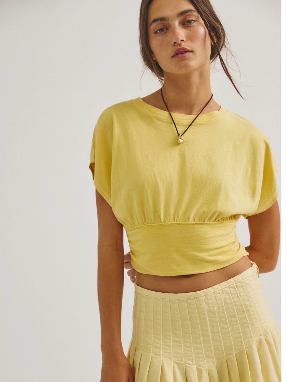 Free People Ralphie Tee. NWT. yellow